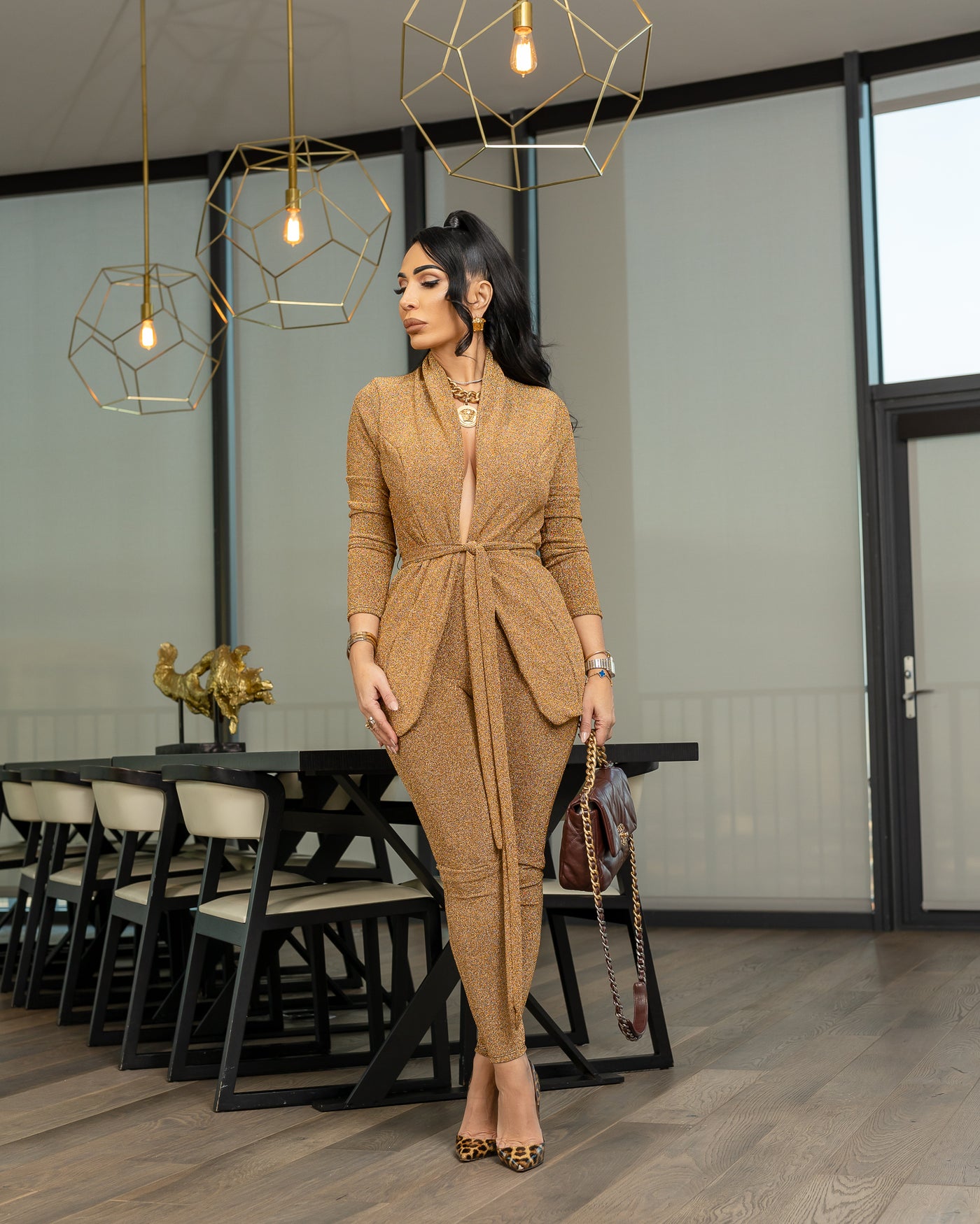 Mirabel (Gold Two Piece Pants Set)